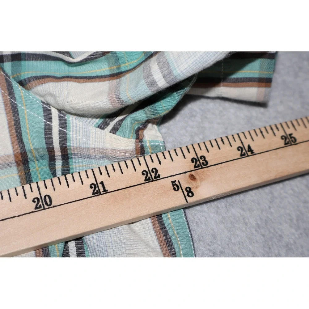 The North Face Button Down Dress Shirt Mens Large Plaid Outdoor Cotton Polyester